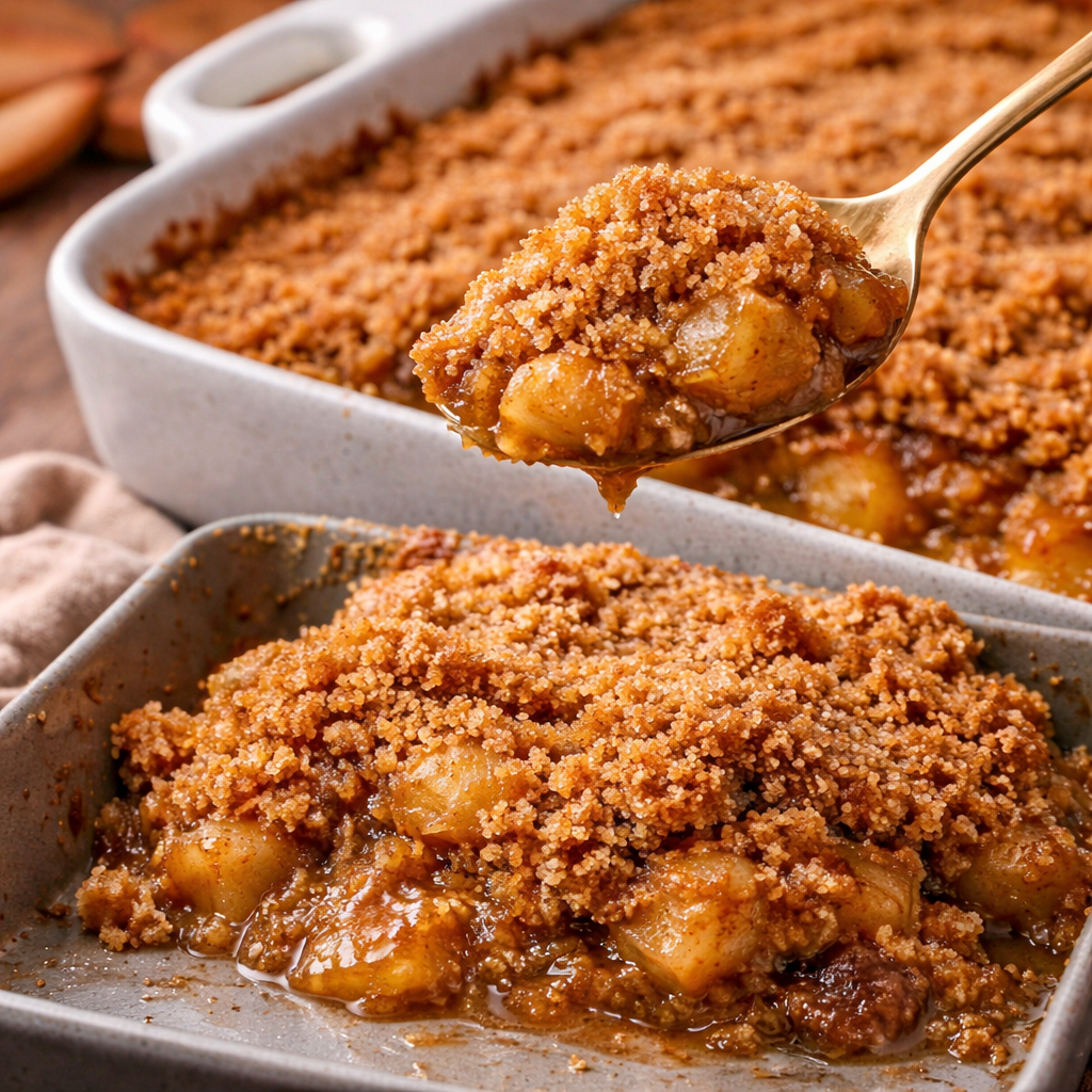 Apple Spice Dump Cake with Butterscotch Frosting