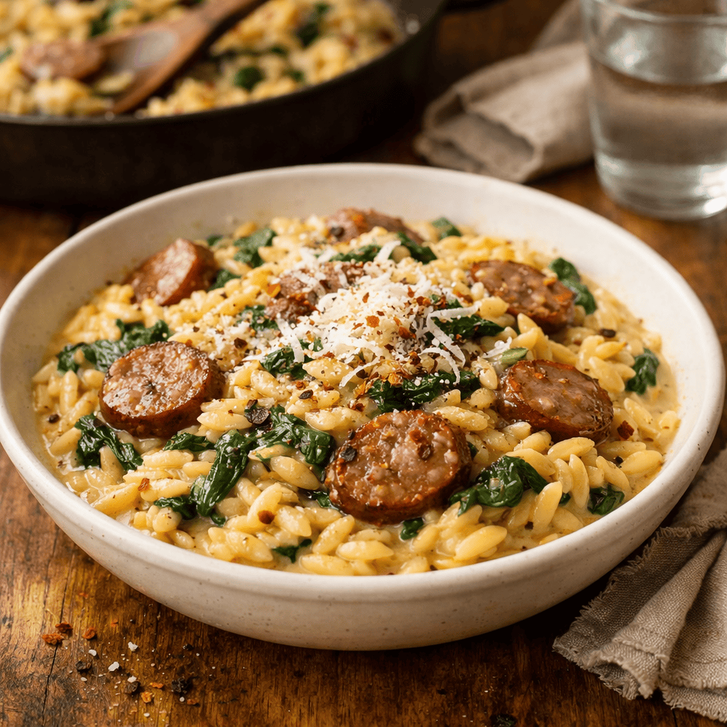 One-Pan Italian Sausage Orzo